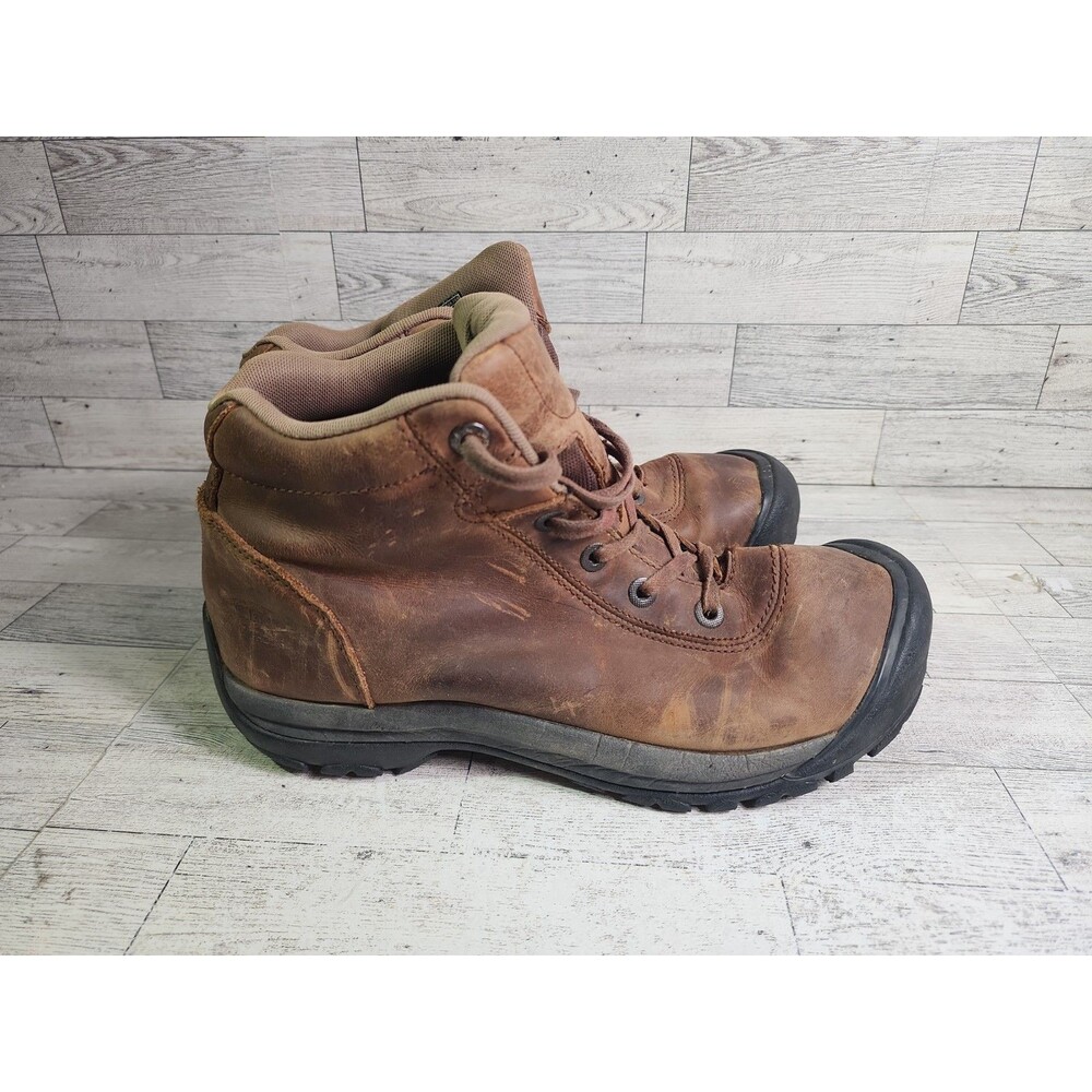 Keen Briggs 1011484 Mid Brown Leather Work Boots Mens 9.5 Waterproof